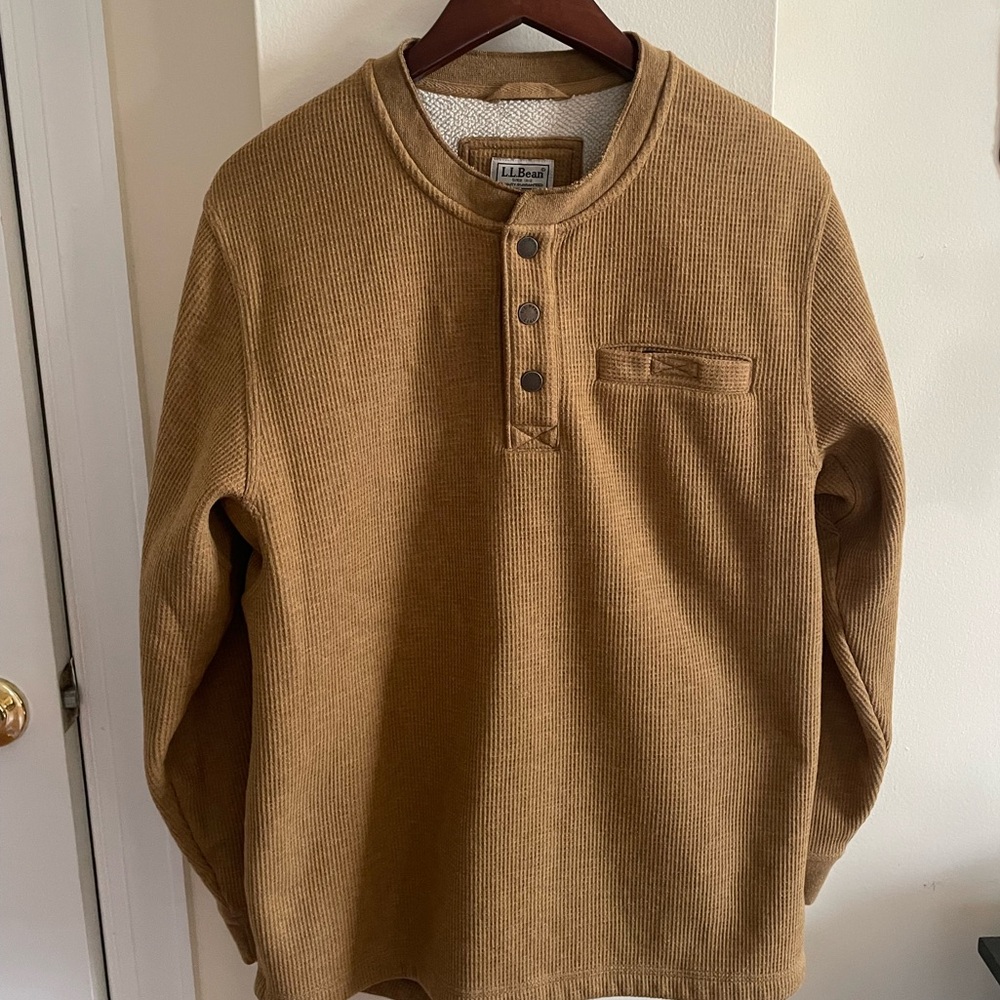 L.L. Bean Shirt Mens Large Brown Fleece